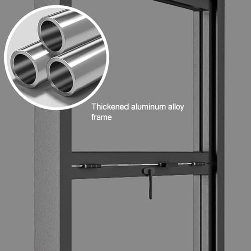 Aluminum Food Truck Service Window - Insulated Vertical Sliding Concession Window with Awning for Mobile Food Trolleys, Sheds & Basements - Durable Aluminium Alloy Design,Black,55x100CM