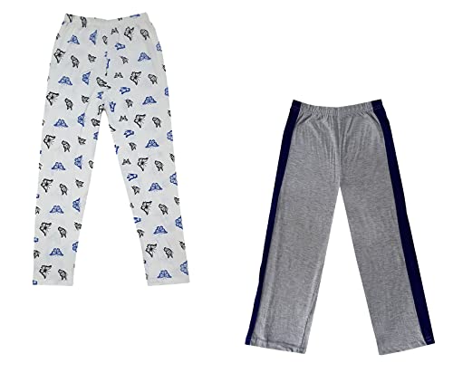 Image of IndiWeaves Boys and Girls Cotton Solid and Printed Pyjama /Pant /Trackpants [Pack of 2] Multicolor64
