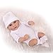 Reborn Baby Doll Simulation Dur Silicone Vinyle 10 Pouces 26cm Bain Étanche Enfant Jouet Présent Mignon Garçon Robe Blanche avec Yeux Acryliques Bébé Poupées