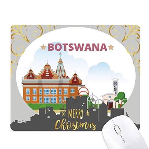 Tapis de souris en caoutchouc Mairie Botswana la nuit de Noël pour bureau