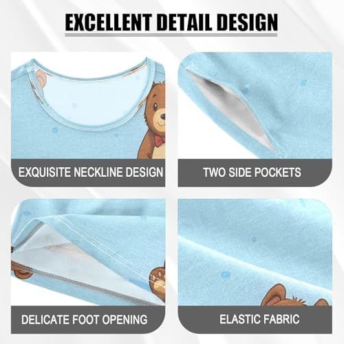 senya Short Sleeve Pajamas Sets Summer Cotton Sleepwear Cute Bear4