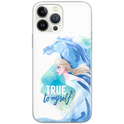 ERT GROUP Mobile Phone Case for iPhone 13 Pro Original and Officially Licensed Disney Pattern ELSA 012 White Optimally Fitted to The Shape of The Mobile Phone Case Made of TPU
