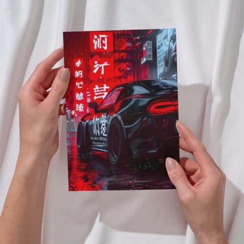 Image of Posters Inc Sports Cars Posters for Wall A4 Size Aesthetic Setup 300 GSM Matte Paper Pack of 6 Automotice Motorsport Decor for Gaming Room, Bedroom, Home, Office & Living Room Glue Dots Included