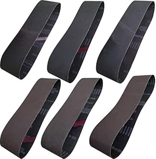 Sackorange 4 x 36 Inch High Performance Silicon Carbide Sanding Belts - Premium Knife Sharpening Sanding Belts Assortment 120 240 400 600 800 and 1000 Grits - 6 Pack
