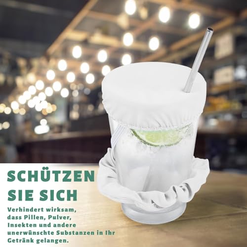 6 Stück Ko Tropfen Schutz Armband Drink Cover Haarband | Armband & Anti Spike Getränkeschutz Deckel | Wiederverwendbarer Getränkebecher Deckel Für Club, Disco, Party, Strand | Inkl. 6 Farben