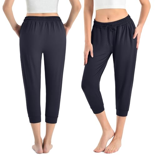 Image of CADITEX Womens Joggers with Pockets,Stretch Active Drawstring Sweatpants Women for Travel Workout Running
