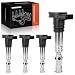 A-Premium Ignition Coils Pack for Audi A4 A6 Allroad TT Quattro Volkswagen Beetle Golf Jetta Passat 1.8L 2.7L Turbo Only 4-PC Set