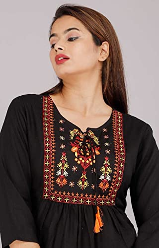 Image of Ganga febtex Women's Rayon Embroidered Short Kurti /Tops