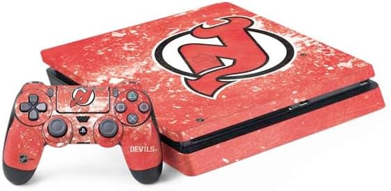 Skinit Decal Gaming Skin Compatible with PS4 Slim Bundle - Officially Licensed NHL New Jersey Devils Lineup Design