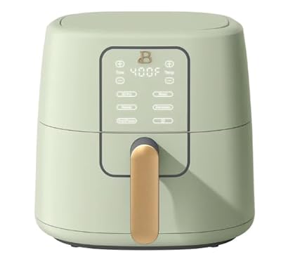 6 Qt Air Fryer with Rapid Air Circulation, Ceramic Nonstick Coating, Digital Touchscreen, Goes Well With Drew Barrymore Collection (Sage Green)