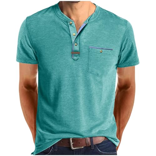 T-shirt d'été léger style Henley pour homme idéal pour les journées décontractées