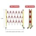 PFCDZDU Expandable Mobile Barricade, Industrial FRP Safety Barrier Gate, Outdoor Road Garage Construction Retractable Traffic Fence Driveway Security Gate (Color : Red+White, Size : 3.9FTx6.6FT)