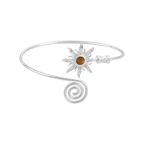 Gold Silver Sun Arm Cuff for Women Turquoise Yellow Stone Open Adjustable Upper Arm Bangle Coil Swirl Armlet Armband Minimalist Upper Arm Cuff Jewelry Statement Party Jewelry-3