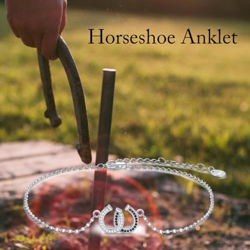 Image of 925 Sterling Silver Anklet Foot Bracelet with Crystal from Austria, Anklet Jewelry Gifts for Women 11 Inch Adjustable