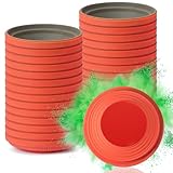 Silipull 25 Pcs Biodegradable Clay Pigeons, Standard 110mm Clay Targets Refill Skeet Targets Disks High-Visibility Target for Skeet & Trap Shooting, Practice Shattering Disc (Orange,Green Powder)