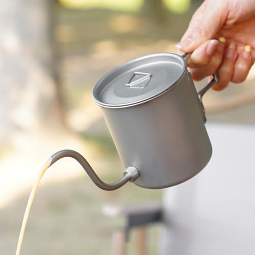 Taza termo de titanio 420ml ultraligera para café con boquilla extraíble 4