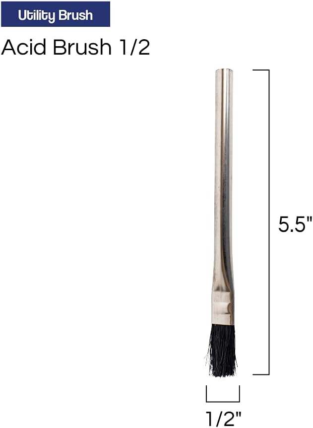 Acid Flux Brush 6" LG X 3/8" Solder, Plumbing, GLUES, Touch UPS, Tin Handle with Horse Hair Heads. Great Inexpensive Brushes for Many uses in The Home. Great Price (144Ea.) - - 