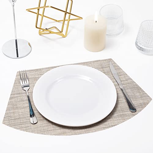 image for SHACOS Round Table Placemats Wedge Shaped Placemats Set of 4 Heat Resi