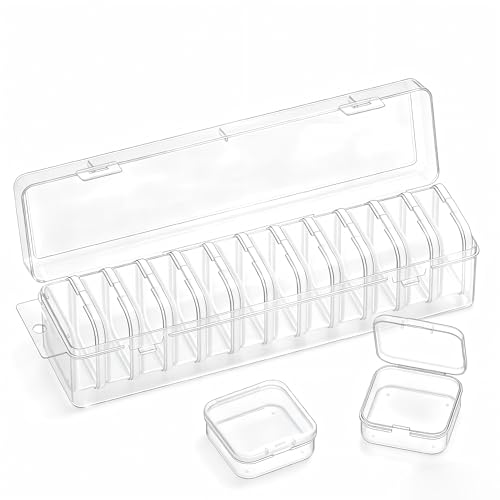 VANSUNS Bead Organizer Box, 13 Pcs Compartments Clear Plastic Storage Containers Set for Bracelet Making DIY, Jewelry, Small Parts