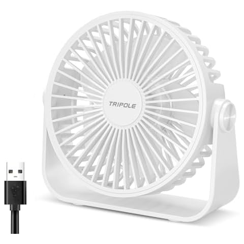 TriPole USB Desk Fan with 360° Rotation Cover