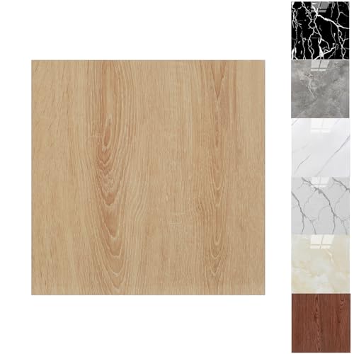 Bedroom Vinyl Flooring Peel and Stick 22Pcs 30 * 30cm(2m²) Marble Floor Tile Waterproof Oil-Proof Bathroom Sticky Tiles for Floor Self Adhesive Living Room Linoleum Flooring Sheets (Maple)