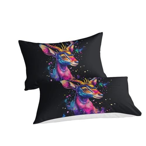 Housses de couettes chèvre 3D anti-plis super douce en microfibre lit double 200x200