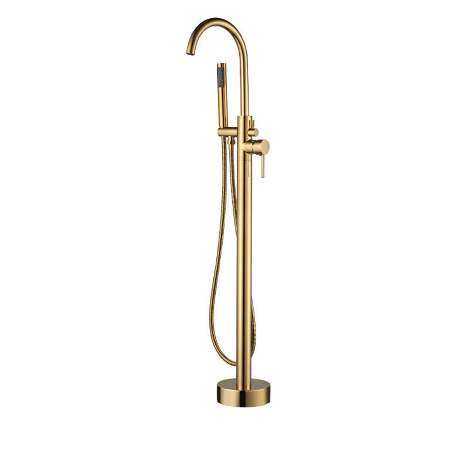 Mitigeur de baignoire sur pied en laiton massif doré luxueux