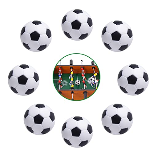 Taozoey Pelotas de Futbolin, 8 Pack y 32mm Bolas para Futbolin, Mesa futbolín balones Blanco y Negro, Mini Bolas de Reemplazo, decoración de fútbol para niños y Adultos