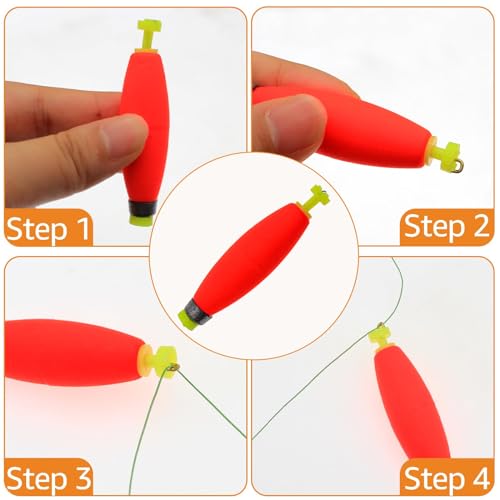 Proximick Fishing Bobbers, High Sensitivity Long Float with Counterweight, Outdoor Fishing Float for Long Casting Wake EVA Foam Float, Trout Bass Fishing Tackle and Accessories(2.32*0.55Inch/20PCS) by Proximitck - Image 6