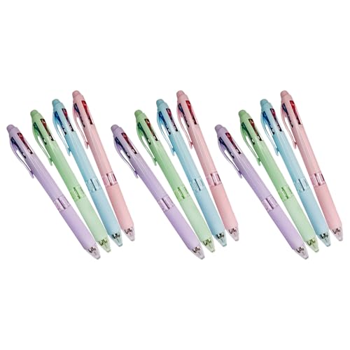 12 Piezas bolígrafo multicolor con escritura suave y sistema retráctil rápido
