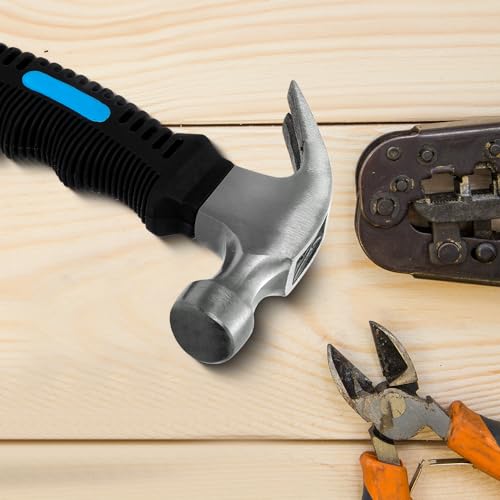 Image of Claw Hammer Small Hammer 8oz Camping Hammer Comfortable Hammers Tools Stubby Hammer with Anti-Slip Handle for Women DIY Craft Industry Indoor Outdoor Using (Pack of 2)