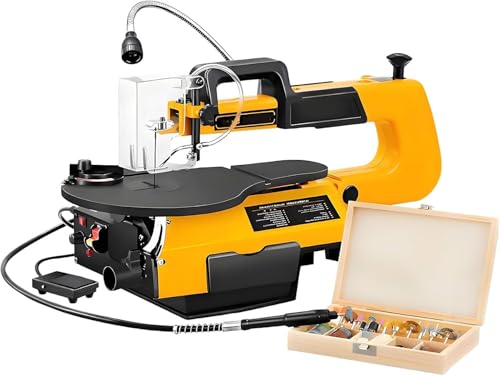 16 Inch Desktop Scroll Saw with LED Work Light, 180w Motor and Adjustable Speed Control, Perfect Woodworking Tool for Small Workshops and DIY Projects Precision Scroll Saw Multifunctional