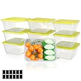 Cozary 10pcs Frischhaltedosen mit Deckel, Aufbewahrungsdosen Rechteckig mit...