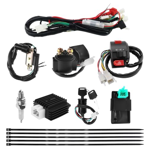 Image of PRO BAT 125cc ATV Full Wiring Harness Assembly Kit | w / Solenoid Relay Ignition Voltage Regulator CDI for 50cc 70cc 90cc 110cc 125cc Chinese Mini Kid ATV Quad 4 Stroke Wheeler