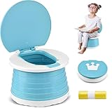 Penico de Viagem Dobrável, Vaso Sanitário para Uso ao Ar Livre, Acampamento, Interno, Capacidade de Carga 50kg, Vaso Sanitário de Emergência para Carro Acampamento(Verde)