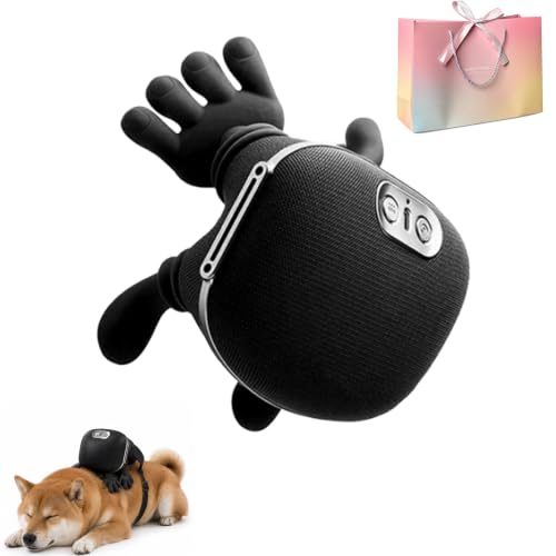 Dog Massager with Hands Relaxing Massager for Anxious Dogs Calming Pet Massager Electric Massager Deep Kneading Dog Shoulder Neck & Back Massager Electric Pet Massager for Dogs and Cats (Black)