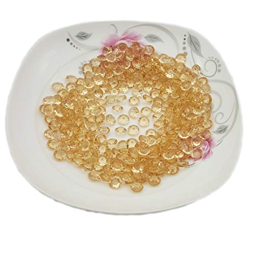 AiFanS Acrylic Diamonds Gems(Gold,10mm,1000 Piece)