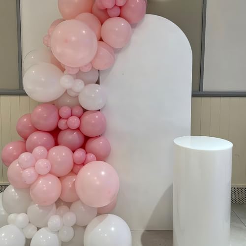 Image of Pink Beige Double Balloons, Nude White Double Stuffed Balloons, Retro Dusty Pink Ivory Ballons for Girls Woman Birthday Boho Wedding Baby Shower Party Bridal Shower Anniversary Decorations Supplies
