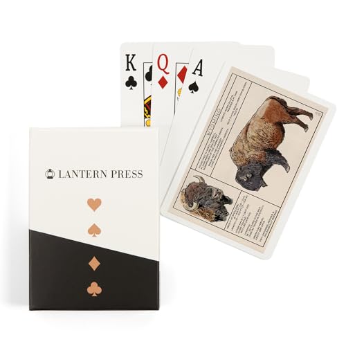 Lantern Press Wyoming Bison 52 Cartas Póker Adultos