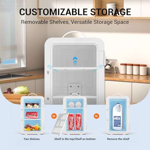 Suavo SUMF602 Mini Fridge For Bedroom Skincare Fridge 6L/8 Cans Small Refrigerator Compact Refrigerator 110V Ac/12V Dc Portable Cooler And Warmer thumb #3