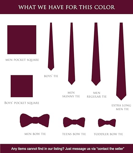 Image of Boy's Solid Tie with Pocket Square Set, Regular Necktie for Children and Kids, Self-Tied