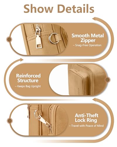 Image of Sling Bag for Women,Anti Theft Crossbody Bag,RFID Travel Purse | Vegan Leather Crossbody Purse,Multi Pocket Organizer,RFID Sling Bag,Hidden Rear Pocket,Adjustable Strap,Travel Bag
