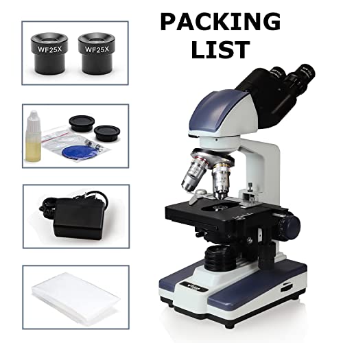 Image of VS-60B-RC Siedentopf Binocular Compound Microscope, 40X-2500X Magnification, Wide-Field 10X and 25X Eyepieces, Double-Layer Mechanical Stage, LED Illumination