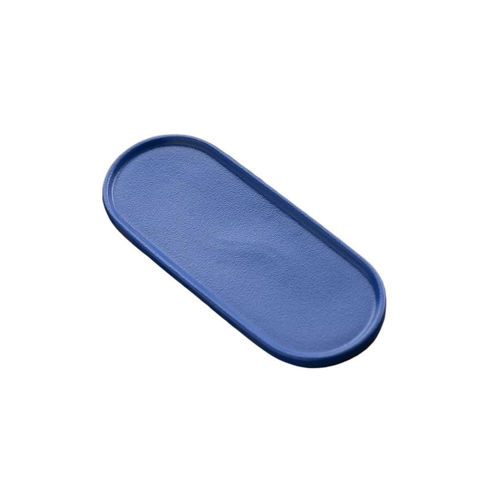 HPTHLY Serving Tray Home Ceramic Small Tray Simple Dry Foam Tray Creative Commercial Dining Tray Home Living Room Tea Cup, Juice Tray Decorative Tray (Blue)