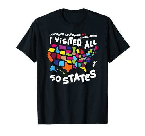 I Visited All 50 States US Map Travel Challenge T-Shirt