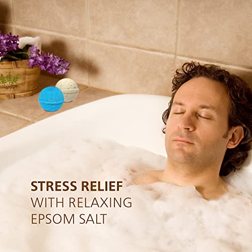 Organic Bath Bombs Gift Set For Men - Vegan Natural Ingredients - Absolutely Safe For Men - Relaxing Epsom, Himalayan, Dead Sea Salts & Essential Oils - Made In The Usa #TOP6