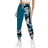 Freizeithose Damen Lang Dünn Stoffhose Yogahose Loose Fit Sweatpants Mode Freizeithosen Atmungsaktiv Pumphose Baggy Modisch Pyjamahose Relaxhose Elegant Langehose Hohe Taille Sweathosen Jogger