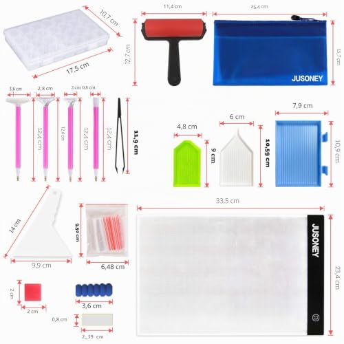 Miniatura 4 de Jusoney Mesa De Luz, Mesa Luz, Kit De 41 Piezas De Pintura Con Diamantes 5d Con Caja De Mesa Luz De Brillo Regulable, Accesorios De Pintura De Diamantes Con Tabla De Luz, Mesa De Luz Niños