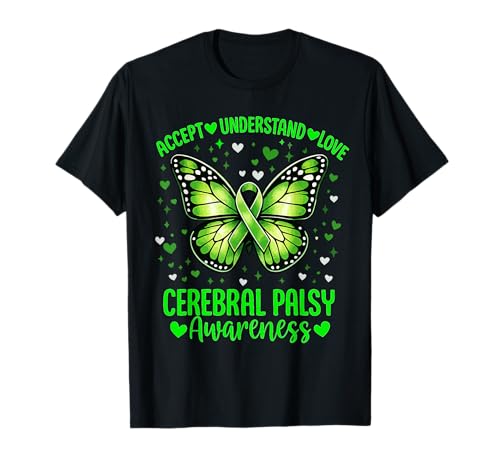 Accept Understand Love Butterfly Cerebral Palsy Awareness T-Shirt
