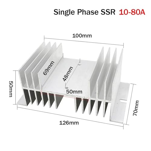Dissipateur thermique pour relais statique monophasé aluminium refroidissement SSR 10-80A - 2
